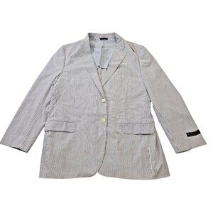 BROOKS‎ BROTHERS Men's 48 Regular Madison Fit Stripe Seersucker Suit Coat Blazer